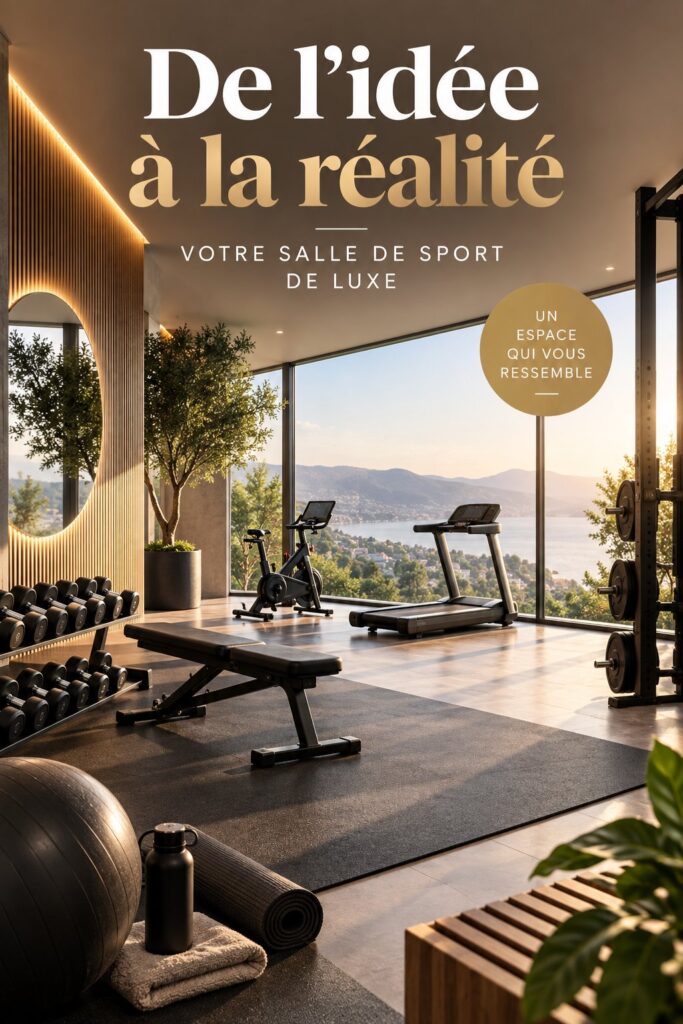 Un espace de sport moderne et luxe aménagé dans un intérieur contemporain.