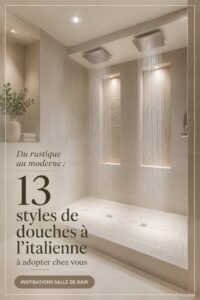 Salle de bain moderne avec une douche à l'italienne dans un style contemporain