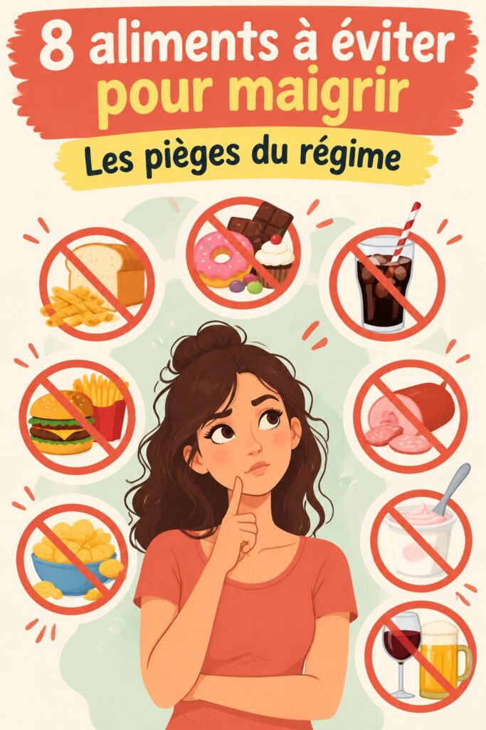 Femme préparant un repas sain sans aliments à éviter pour maigrir