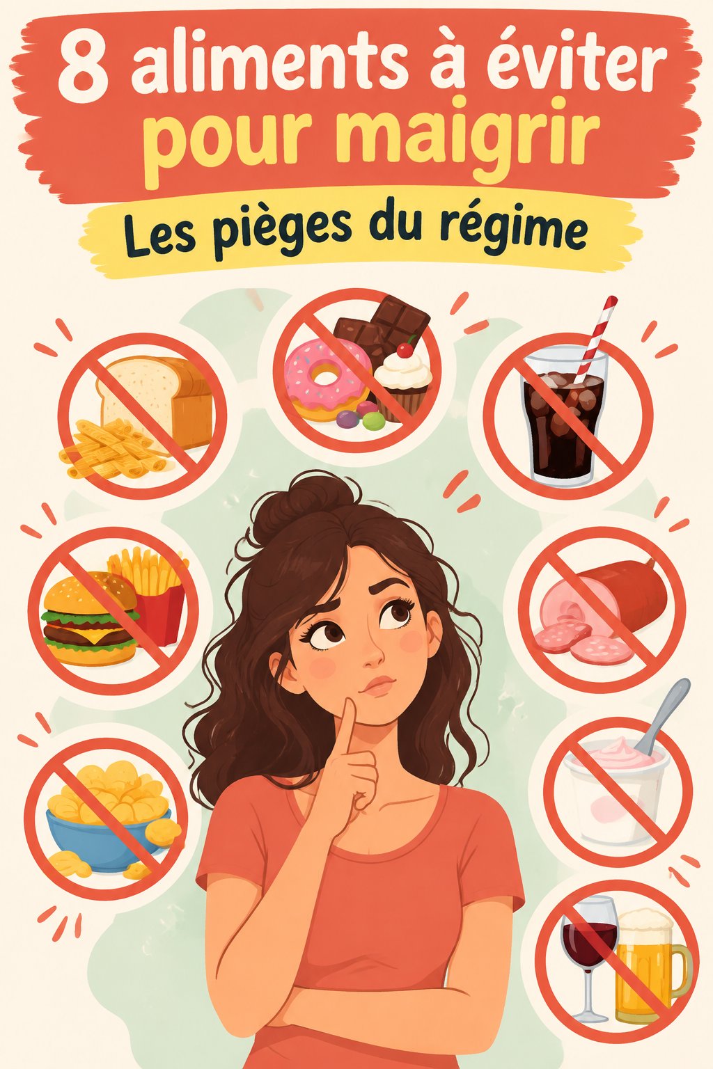 Femme préparant un repas sain sans aliments à éviter pour maigrir