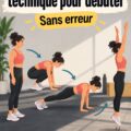 Femme exécutant des burpees dans un salon, montrant la bonne posture.