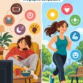 Infographie sur les différences entre vie sédentaire et vie active