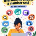 Femme travaillant sur des compétences en marketing digital avec un ordinateur portable