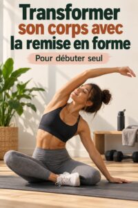 Femme heureuse en pleine séance de fitness, rayonnante après sa transformation.