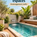 Exemple de design de piscine privée intégrée dans un petit jardin