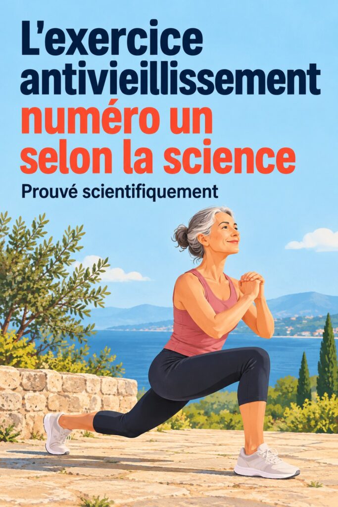 Femme en train de faire un exercice anti-âge dans un parc