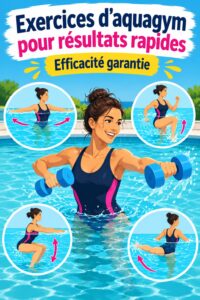 Femme s'entraînant dans une piscine avec des mouvements aquatiques