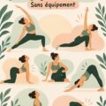 Femme pratiquant des poses de yoga pour la mobilité complète sur un tapis