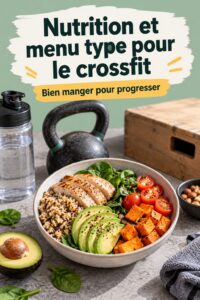 Une femme préparant un repas sain adapté à son entraînement CrossFit.