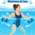 Femme faisant des exercices de renforcement musculaire dans une piscine
