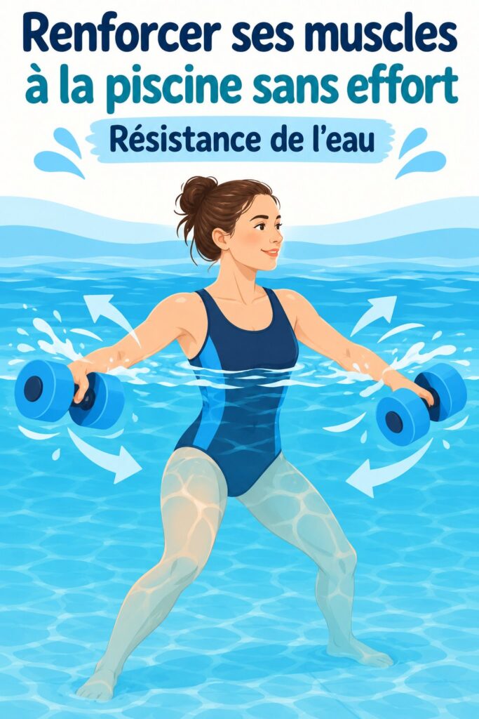 Femme faisant des exercices de renforcement musculaire dans une piscine