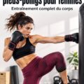 Femme pratiquant la boxe pieds-poings, bien équipée et motivée